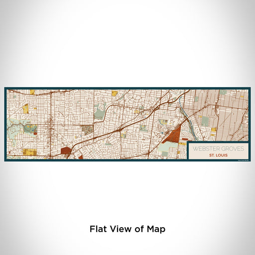 Flat View of Map Custom Webster Groves St. Louis Map Enamel Mug in Woodblock