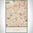 Webster Groves St. Louis Map Print Portrait Orientation in Woodblock Style With Shaded Background