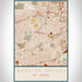 Webster Groves St. Louis Map Print Portrait Orientation in Woodblock Style With Shaded Background