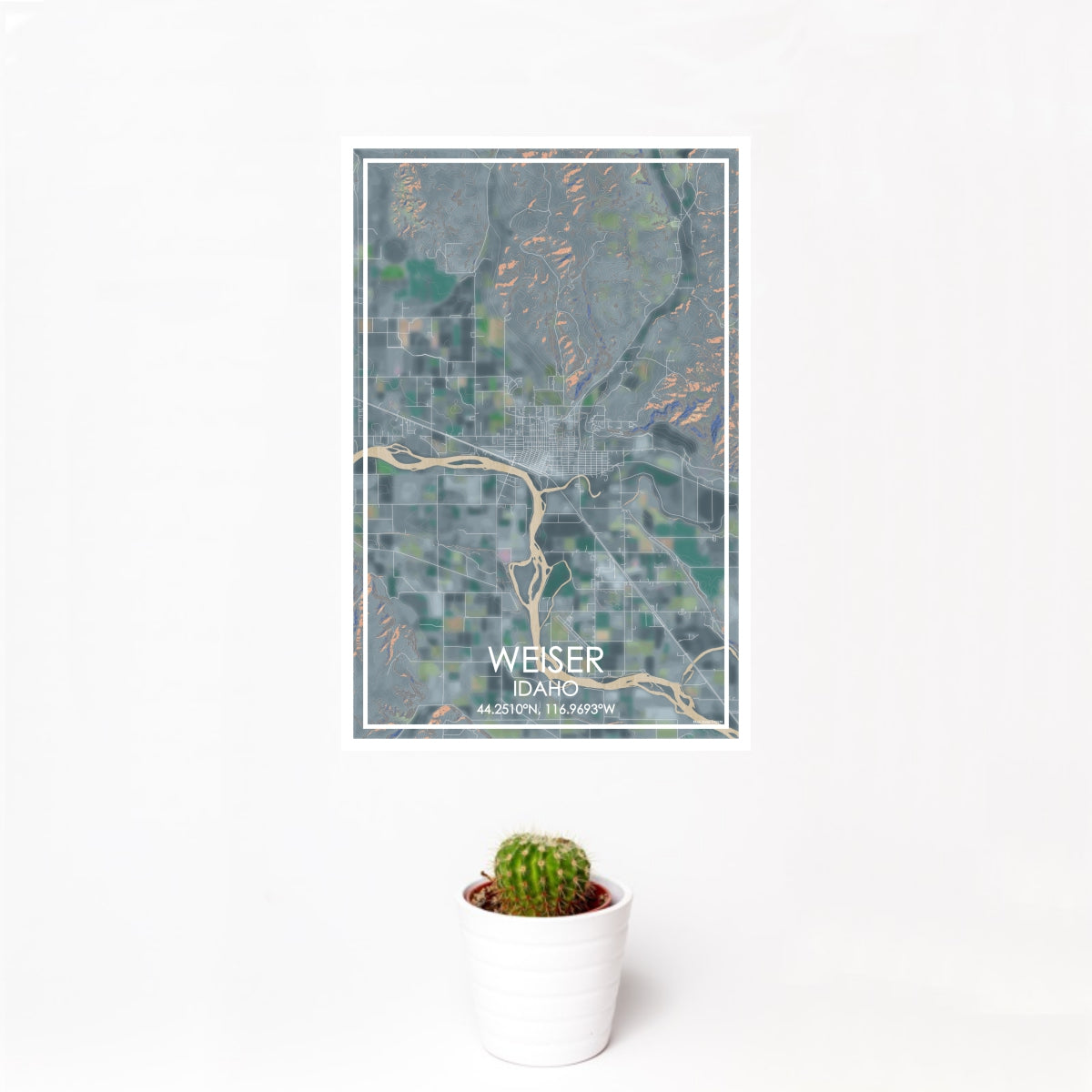 Weiser Id Weiser - Idaho Map Print in Afternoon — JACE Maps