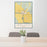 24x36 Weiser Idaho Map Print Portrait Orientation in Woodblock Style Behind 2 Chairs Table and Potted Plant