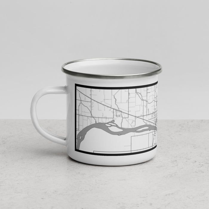 Left View Custom Weiser Idaho Map Enamel Mug in Classic