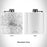 Rendered View of Weiser Idaho Map Engraving on 6oz Stainless Steel Flask in White