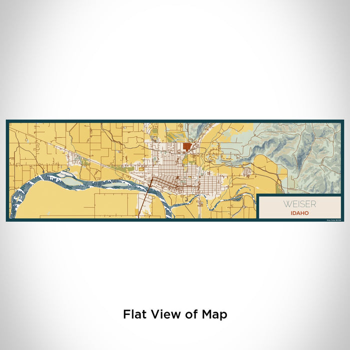 Flat View of Map Custom Weiser Idaho Map Enamel Mug in Woodblock