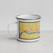 Left View Custom Weiser Idaho Map Enamel Mug in Woodblock