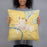 Person holding 18x18 Custom Weiser Idaho Map Throw Pillow in Woodblock