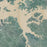 Weiss Lake Alabama Map Print in Afternoon Style Zoomed In Close Up Showing Details