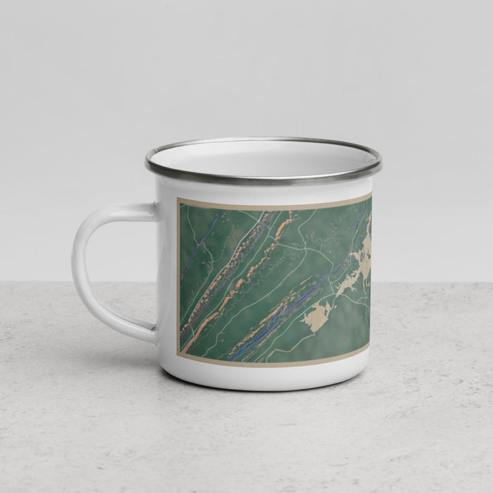 Left View Custom Weiss Lake Alabama Map Enamel Mug in Afternoon
