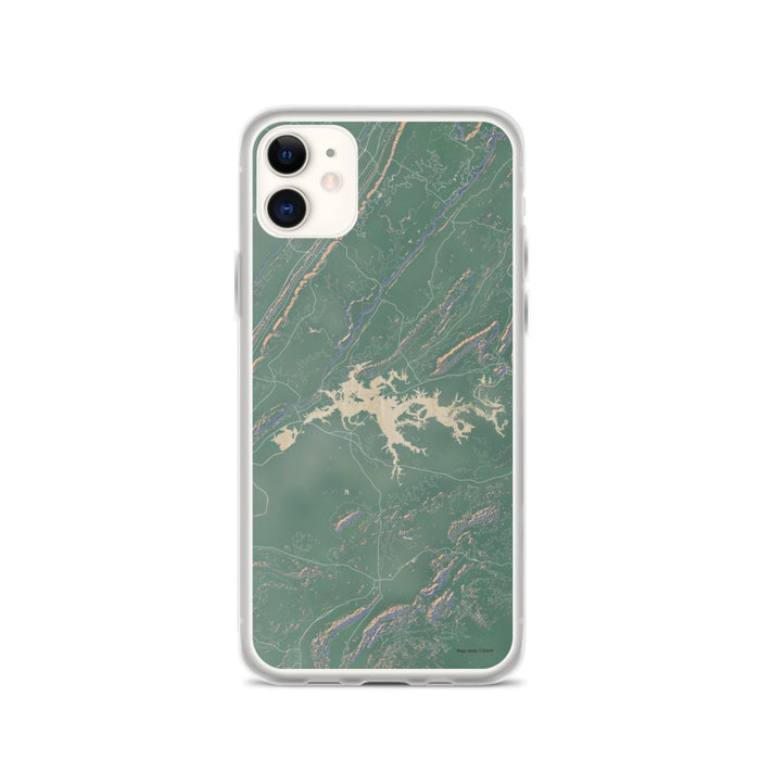 Custom iPhone 11 Weiss Lake Alabama Map Phone Case in Afternoon