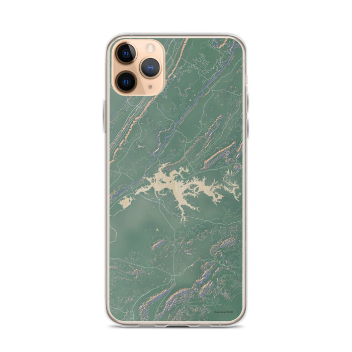 Custom iPhone 11 Pro Max Weiss Lake Alabama Map Phone Case in Afternoon