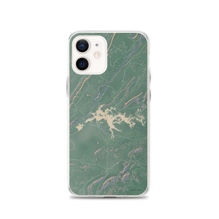 Custom iPhone 12 Weiss Lake Alabama Map Phone Case in Afternoon
