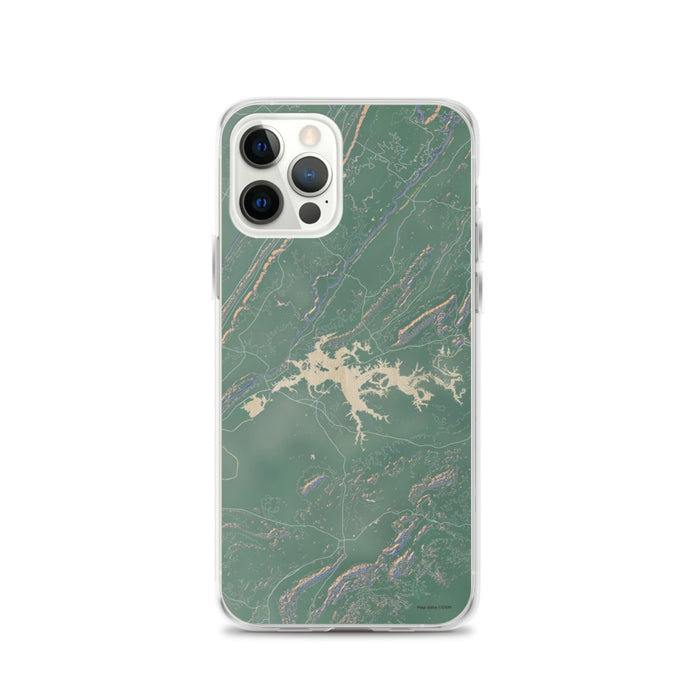 Custom iPhone 12 Pro Weiss Lake Alabama Map Phone Case in Afternoon