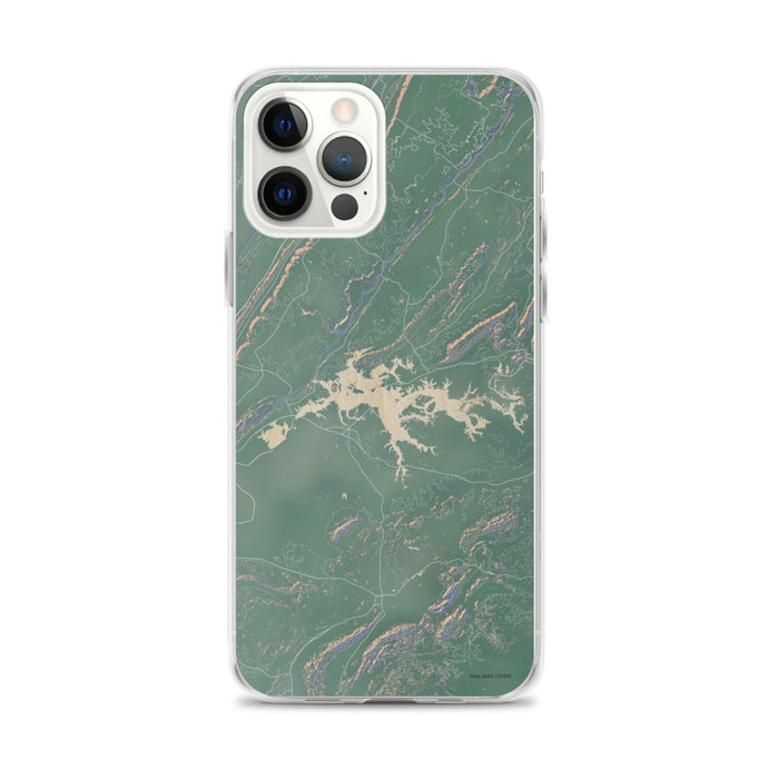 Custom iPhone 12 Pro Max Weiss Lake Alabama Map Phone Case in Afternoon