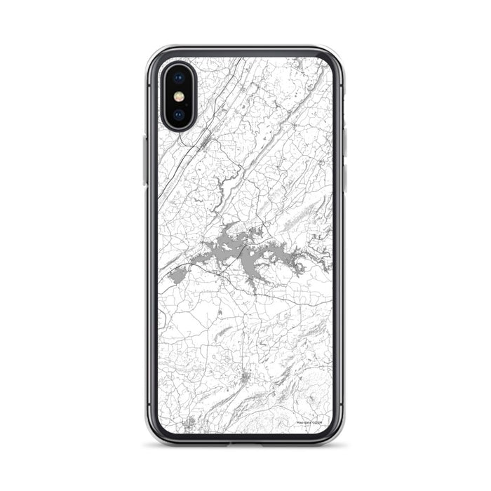 Custom iPhone X/XS Weiss Lake Alabama Map Phone Case in Classic