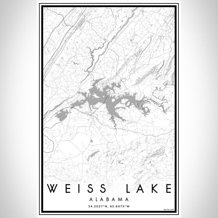 Weiss Map Weiss Lake - Alabama Map Print in Classic — JACE Maps