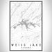 Weiss Lake Alabama Map Print Portrait Orientation in Classic Style With Shaded Background
