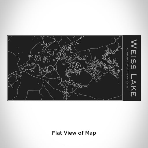 Rendered View of Weiss Lake Alabama Map Engraving on 17oz Stainless Steel Insulated Cola Bottle in Black
