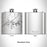 Rendered View of Weiss Lake Alabama Map Engraving on 6oz Stainless Steel Flask