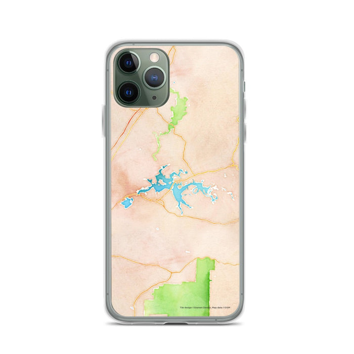 Custom iPhone 11 Pro Weiss Lake Alabama Map Phone Case in Watercolor