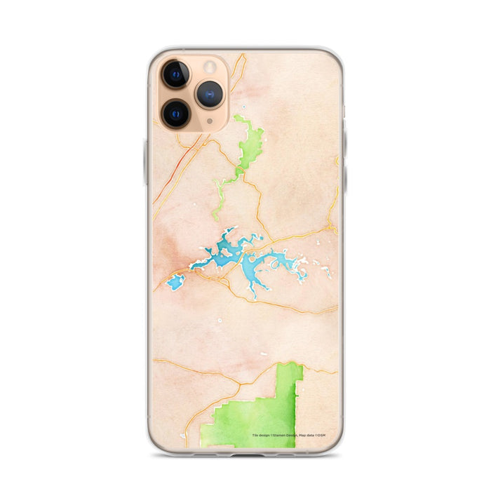 Custom iPhone 11 Pro Max Weiss Lake Alabama Map Phone Case in Watercolor