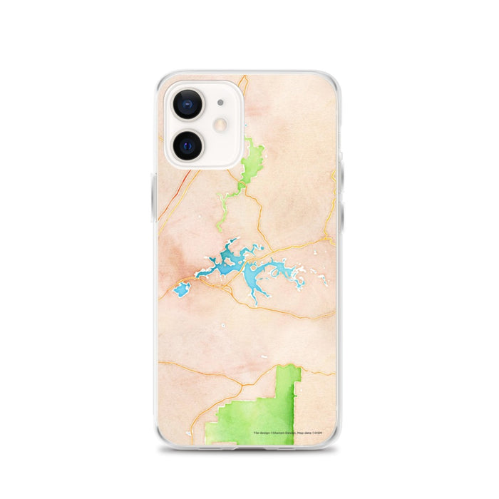 Custom iPhone 12 Weiss Lake Alabama Map Phone Case in Watercolor