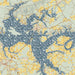 Weiss Lake Alabama Map Print in Woodblock Style Zoomed In Close Up Showing Details