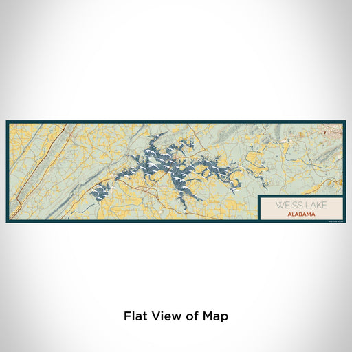 Flat View of Map Custom Weiss Lake Alabama Map Enamel Mug in Woodblock