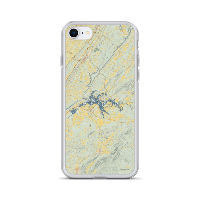 Custom iPhone SE Weiss Lake Alabama Map Phone Case in Woodblock