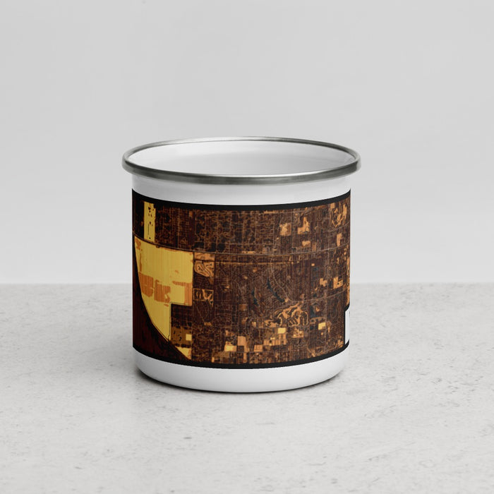 Front View Custom Wellington Florida Map Enamel Mug in Ember