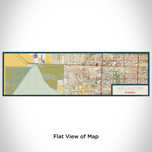 Flat View of Map Custom Wellington Florida Map Enamel Mug in Woodblock