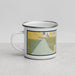 Left View Custom Wellington Florida Map Enamel Mug in Woodblock