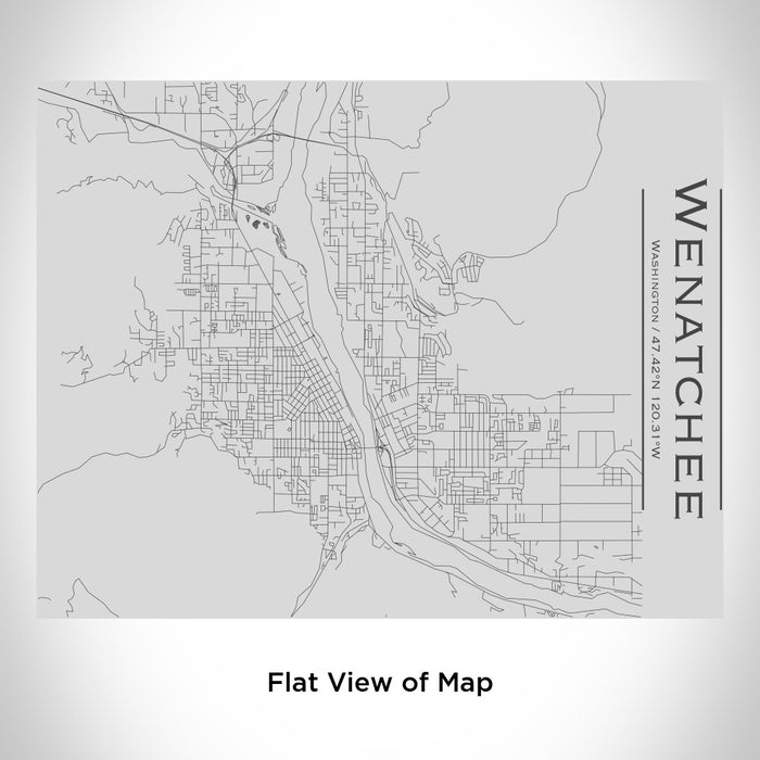 Rendered View of Wenatchee Washington Map Engraving on 20oz Stainless Steel Insulated Bottle with Bamboo Top