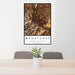24x36 Wenatchee Washington Map Print Portrait Orientation in Ember Style Behind 2 Chairs Table and Potted Plant