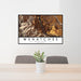 24x36 Wenatchee Washington Map Print Landscape Orientation in Ember Style Behind 2 Chairs Table and Potted Plant