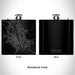 Rendered View of Wenatchee Washington Map Engraving on 6oz Stainless Steel Flask in Black