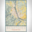 Wenatchee Washington Map Print Portrait Orientation in Woodblock Style With Shaded Background