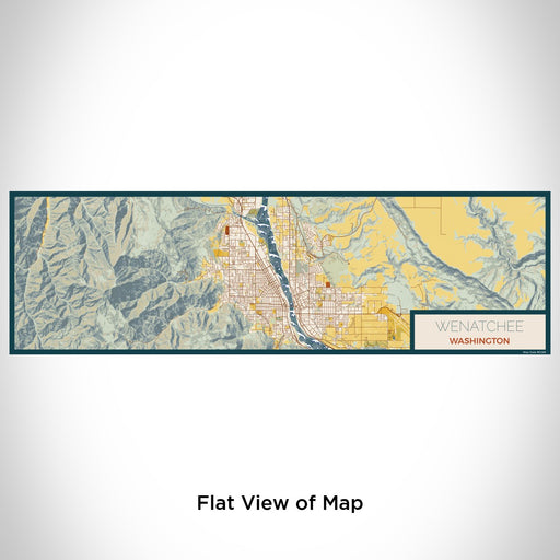 Flat View of Map Custom Wenatchee Washington Map Enamel Mug in Woodblock