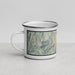 Left View Custom Wenatchee Washington Map Enamel Mug in Woodblock