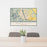 24x36 Wenatchee Washington Map Print Landscape Orientation in Woodblock Style Behind 2 Chairs Table and Potted Plant