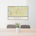24x36 Wendell North Carolina Map Print Lanscape Orientation in Woodblock Style Behind 2 Chairs Table and Potted Plant