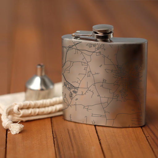 Wendell North Carolina Custom Engraved City Map Inscription Coordinates on 6oz Stainless Steel Flask