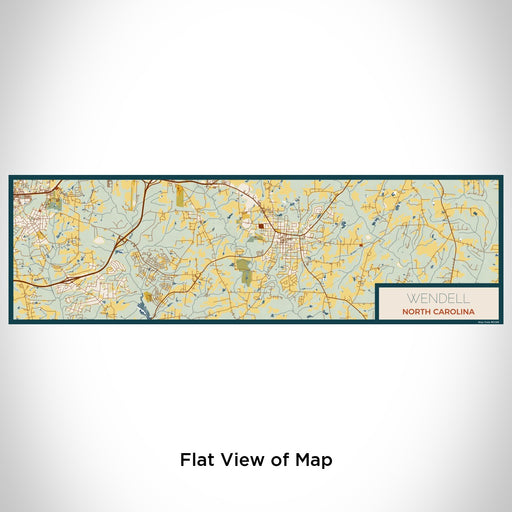 Flat View of Map Custom Wendell North Carolina Map Enamel Mug in Woodblock