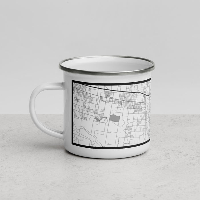 Left View Custom Weslaco Texas Map Enamel Mug in Classic