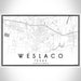 Weslaco Texas Map Print Landscape Orientation in Classic Style With Shaded Background
