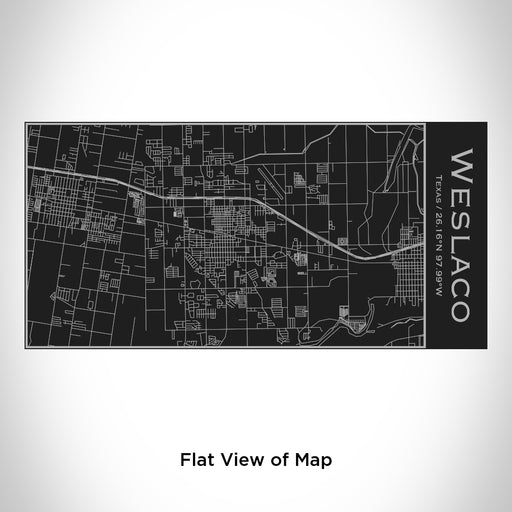 Rendered View of Weslaco Texas Map Engraving on 17oz Stainless Steel Insulated Cola Bottle in Black