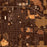 Weslaco Texas Map Print in Ember Style Zoomed In Close Up Showing Details