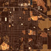 Weslaco Texas Map Print in Ember Style Zoomed In Close Up Showing Details