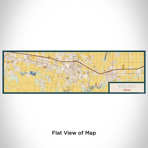 Flat View of Map Custom Weslaco Texas Map Enamel Mug in Woodblock