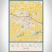 Weslaco Texas Map Print Portrait Orientation in Woodblock Style With Shaded Background