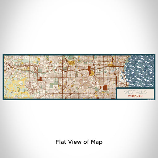 Flat View of Map Custom West Allis Wisconsin Map Enamel Mug in Woodblock